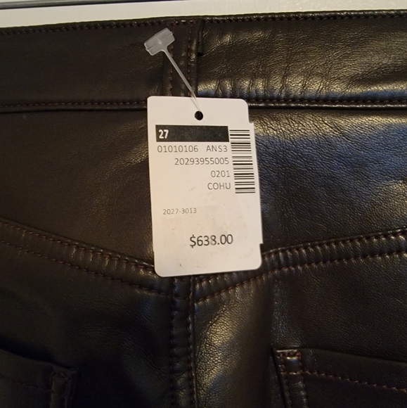 NWT Citizens of Humanity Jolene High-Rise Straight Cropped Leather Pants 27 - Picture 10 of 11